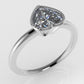 14K band Ring with Diamond VS1, Style Heart with Filigree, setting bezel