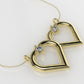 14K Pendant with DIAMONDS, includes 18 inch chain, 2 hearts
