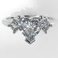 14K Engagement Ring with 3 Diamond VS1, "Style Heart and Round" "prong"