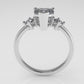 14K Engagement Ring with 3 Diamond VS1, "Style Heart and Round" "prong"