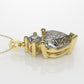 14K Pendant with 2 Diamond VS1, includes 18 inch chain, Stone Heart and Round
