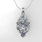 14K Pendant with 2 Diamond VS1, includes 18 inch chain, Stone Heart and Round