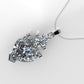 14K Pendant with 2 Diamond VS1, includes 18 inch chain, Stone Heart and Round