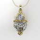 14K Pendant with 2 Diamond VS1, includes 18 inch chain, Stone Heart and Round