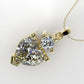 14K Pendant with 2 Diamond VS1, includes 18 inch chain, Stone Heart and Round