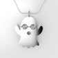 14K Pendant with 2 DIAMONDS 2mm each, includes 18 inch chain, Ghost Style