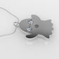 14K Pendant with 2 DIAMONDS 2mm each, includes 18 inch chain, Ghost Style