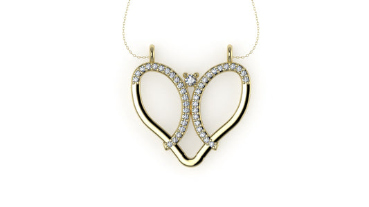 14K Pendant with 41 Diamond VS1, includes 18 inch chain, Broken Heart Style