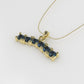 14K Pendant with 6 Blue Topaz 2mm each, includes 18 inch Chain