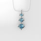 14K Pendant with 3 Aquamarine, includes 18 inch Chain, "different sizes stones"