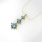 14K Pendant with 3 Aquamarine, includes 18 inch Chain, "different sizes stones"