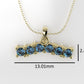 14K Pendant with 6 Blue Topaz 2mm each, includes 18 inch Chain