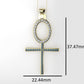 14K Pendant with 23 Diamond 1.5mm VS1 each and 30 Blue Topaz 1.2mm each, "Cross Style", Only Pendant