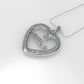 14K Pendant with 25 Diamond 1mm VS1 each, Only Pendant, "heart for MOM"