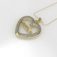 14K Pendant with 25 Diamond 1mm VS1 each, Only Pendant, "heart for MOM"