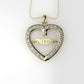14K Pendant with 25 Diamond 1mm VS1 each, Only Pendant, "heart for MOM"