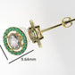 14k Push Back Earrings with 2 DIAMOND VS1 OVAL and 40 EMERALD