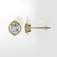 14k Push Back Earrings with 2 DIAMOND 6.5mm VS1 each, "stt 4 Prongs"