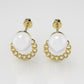 14k Yellow Gold Earrings with 2 PEARL of 6.5mm each