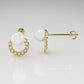 14k Yellow Gold Earrings with 2 PEARL of 6.5mm each
