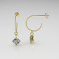 Yellow Gold Earrings with 2 DIAMOND 6.5 mm VS1 each