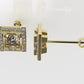 14k Push Back Earrings with 50 DIAMOND VS1, "Cut Princess and Stt: Prong"