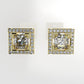 14k Push Back Earrings with 50 DIAMOND VS1, "Cut Princess and Stt: Prong"