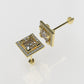 14k Push Back Earrings with 50 DIAMOND VS1, "Cut Princess and Stt: Prong"