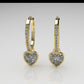 14k Gold Earrings with 22 DIAMOND VS1, "Cut Split" "Stt: Bezel"