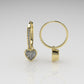 14k Gold Earrings with 22 DIAMOND VS1, "Cut Split" "Stt: Bezel"