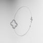 14k Bracelet with 20 DIAMOND 1.2mm VS1 each, "Clover"