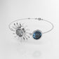 14k Bracelet with 1 DIAMOND 6.5mm VS1 and 1 BLUE TOPAZ 6.5mm