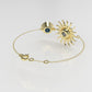 14k Bracelet with 1 DIAMOND 6.5mm VS1 and 1 BLUE TOPAZ 6.5mm