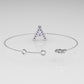 14k Bracelet with 12 AMETHYST 1.3mm each, initial "A"