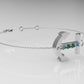 14k Bracelet with 2 AQUAMARINE and 2 EMERALD, "boat anchor style"