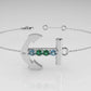 14k Bracelet with 2 AQUAMARINE and 2 EMERALD, "boat anchor style"