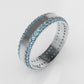 14K Engagement Ring with 84 AQUAMARINE 1.3mm each, "stt prong" "cut chanel" "stones at 45 degrees"