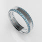 14K Engagement Ring with 84 AQUAMARINE 1.3mm each, "stt prong" "cut chanel" "stones at 45 degrees"