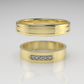 14K WEDDING GOLD Rings with 5 MOISSANITE VS1, "Cut chanel" "Setting prong"