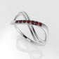 14K Ring with 7 RUBY 1.5mm, infinity style