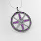 14K Pendant with 1 DIAMOND VS1 and 20 AMETHYST, Only Pendant