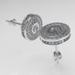 Yellow Gold Earrings with 90 DIAMONDS VS1, "Stt: Prongs" "double circles" "letter G"
