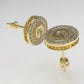 Yellow Gold Earrings with 90 DIAMONDS VS1, "Stt: Prongs" "double circles" "letter G"