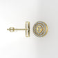 Yellow Gold Earrings with 90 DIAMONDS VS1, "Stt: Prongs" "double circles" "letter G"