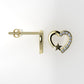 Push Back Gold Earrings with 20 DIAMONDS VS1, "Hearts and Stars" "Stt: Prongs"