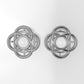 Push Back Earrings with 2 PEARL 4mm each, "Filigree"
