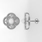 Push Back Earrings with 2 PEARL 4mm each, "Filigree"