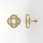Push Back Earrings with 2 PEARL 4mm each, "Filigree"