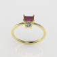 14K Engagement Ring with 1 TOURMALINE and 1 DIAMOND VS1, Setting Prong