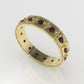 14K Ring with 15 RUBY, stt 2 Prong, Filigree